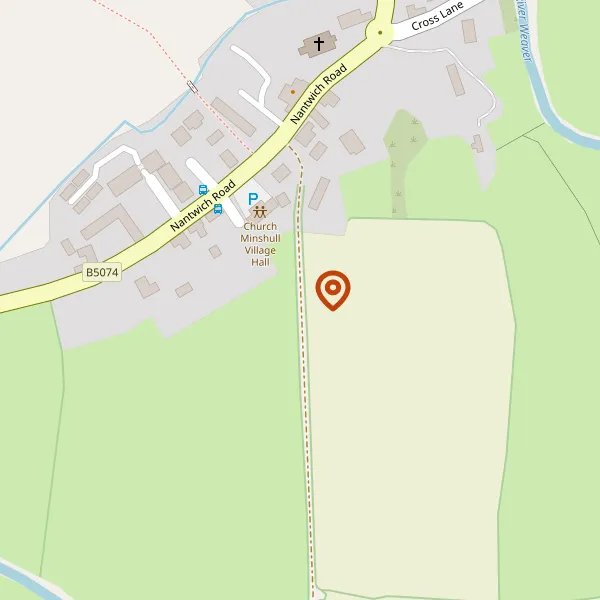 Map showing approximate location: CARLTON HOUSE, EACHUS LANE, CHURCH MINSHULL, CHESHIRE, CW5 6DY