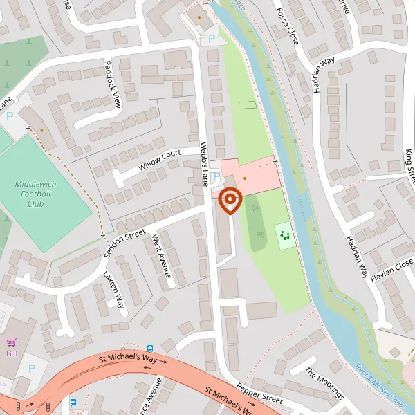 Map showing approximate location: Air Quality Monitoring Station, WEBBS LANE, MIDDLEWICH