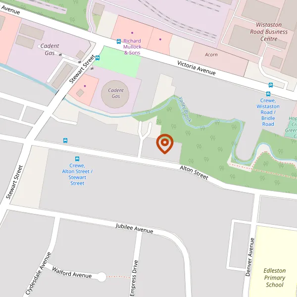 Map showing approximate location: Cedar House, 195, ALTON STREET, CREWE, CW2 7PU