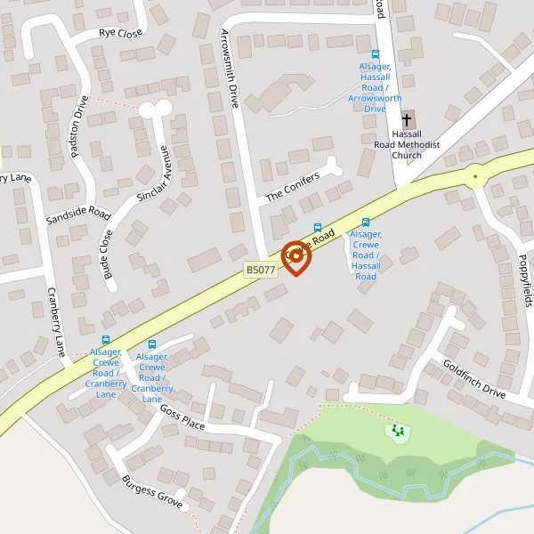 Map showing approximate location: 131A, Crewe Road, Alsager, ST7 2JE