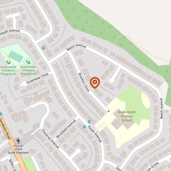 Map showing approximate location: 5, Bracken Close, Rode Heath, ST7 3JA