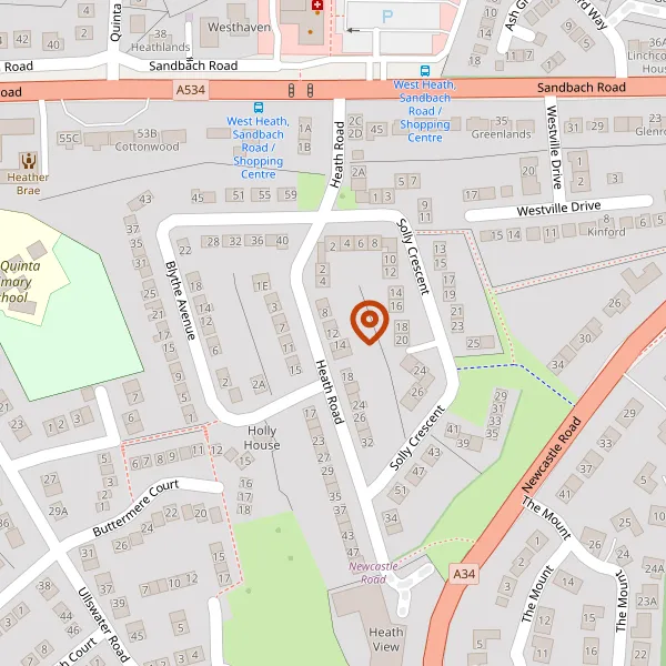 Map showing approximate location: 12, HEATH ROAD, CONGLETON, CW12 4LF