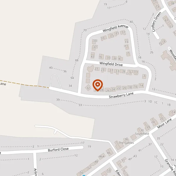 Map showing approximate location: 32, STRAWBERRY LANE, WILMSLOW, CHESHIRE, SK9 6AQ