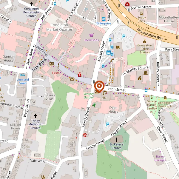 Map showing approximate location: 52, High Street, Congleton, Cheshire, CW12 1BA