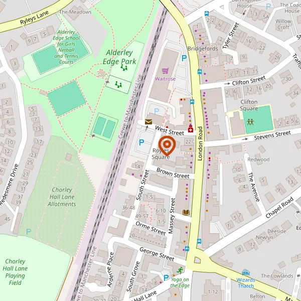 Map showing approximate location: Burrwood, Hough Lane, Alderley Edge, Wilmslow, Cheshire, SK9 7JE