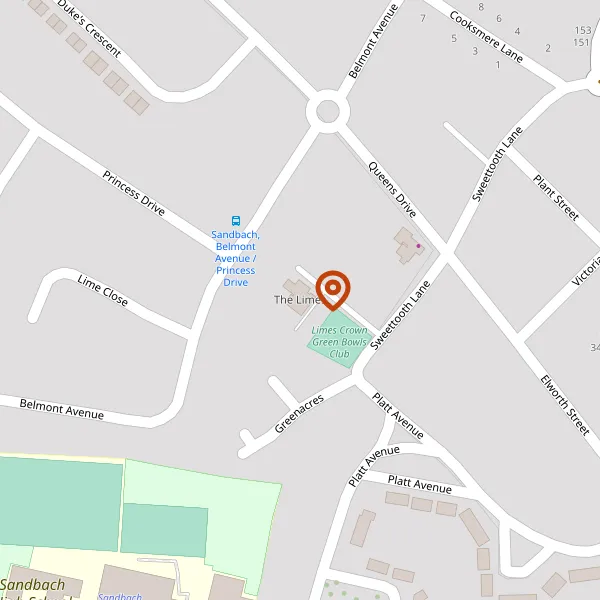 Map showing approximate location: The Limes, 3, Sweettooth Lane, Sandbach, CW11 1DB