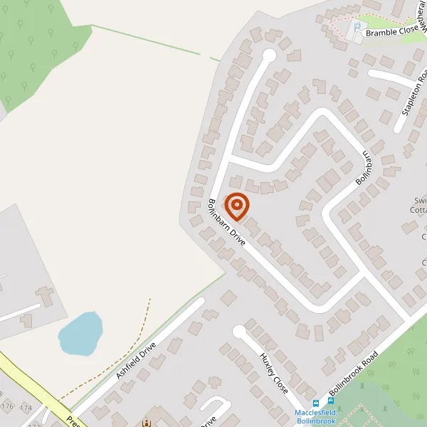 Map showing approximate location: 47, BOLLINBARN DRIVE, MACCLESFIELD, CHESHIRE, SK10 3DN