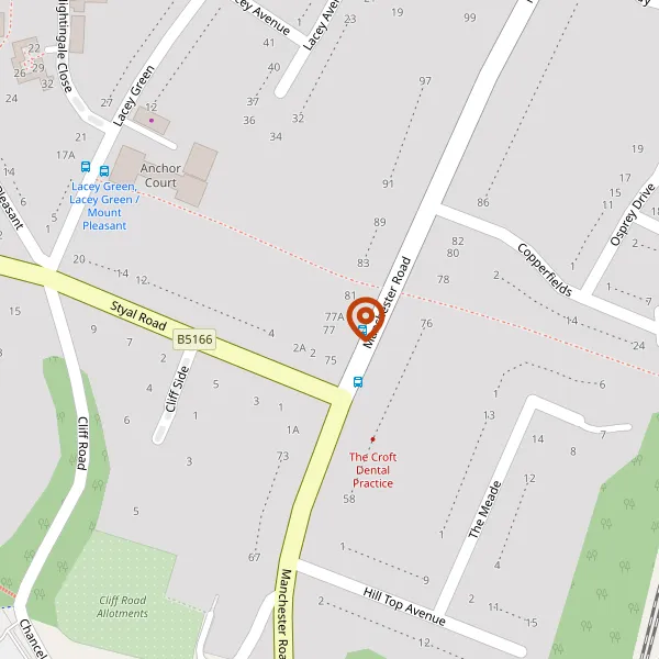 Map showing approximate location: 77, Manchester Road, Wilmslow, Sk9 2Jq