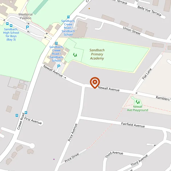 Map showing approximate location: 40, Newall Avenue, Sandbach, Cheshire, CW11 4BJ