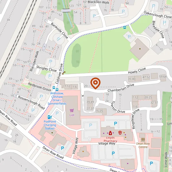 Map showing approximate location: 20, Chamberlain Drive, Wilmslow, Cheshire East, SK9 2SN