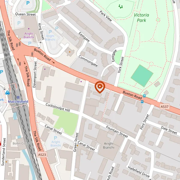 Map showing approximate location: Fence House, Fence Avenue, Macclesfield, Cheshire, SK10 1LT