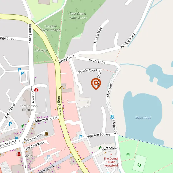 Map showing approximate location: 1, Ruskin Court, Knutsford, WA16 6HN