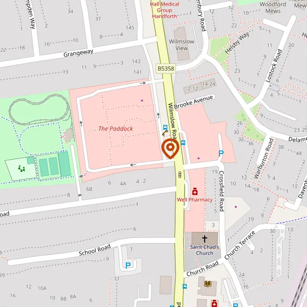 Map showing approximate location: Unit 2, The Paddock, Handforth, SK9 3HQ