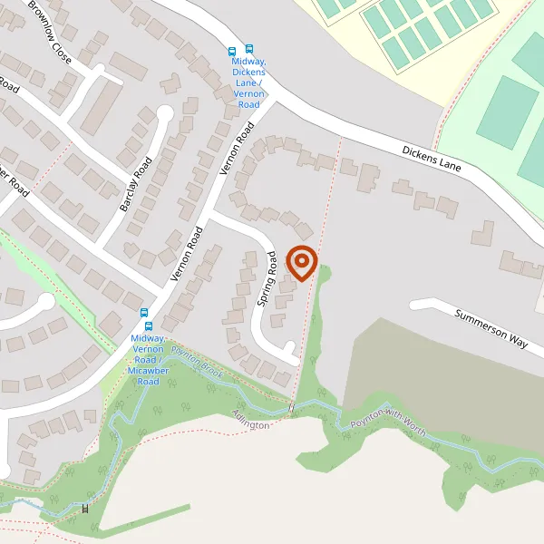 Map showing approximate location: Fp/Prow End Of, Spring Road, Midway, Poynton, SK12 1YZ