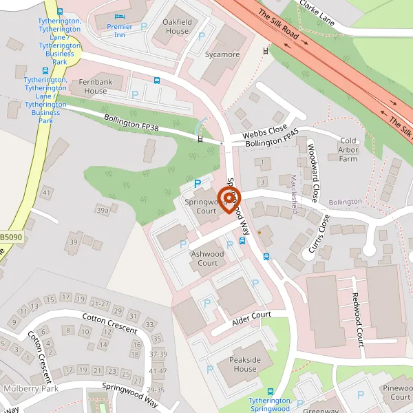 Map showing approximate location: Springwood Court, Springwood Close, Tytherington Business Park, Macclesfield, Cheshire, SK10 2XF