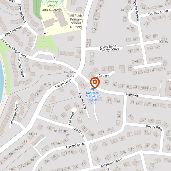 Map showing approximate location: Lime Tree House, 39A, Millfields, Nantwich, CW5 5HR