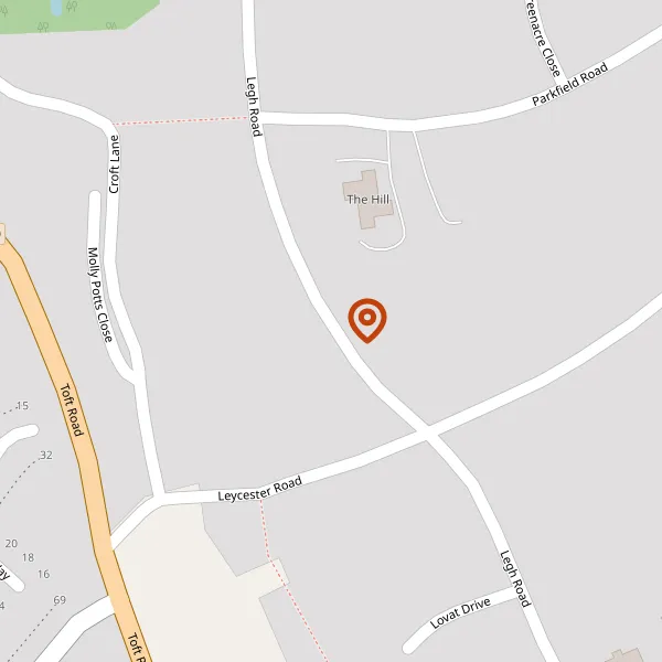 Map showing approximate location: Woodleigh Cottage, Legh Road, Knutsford, Cheshire, Wa16 8Nr