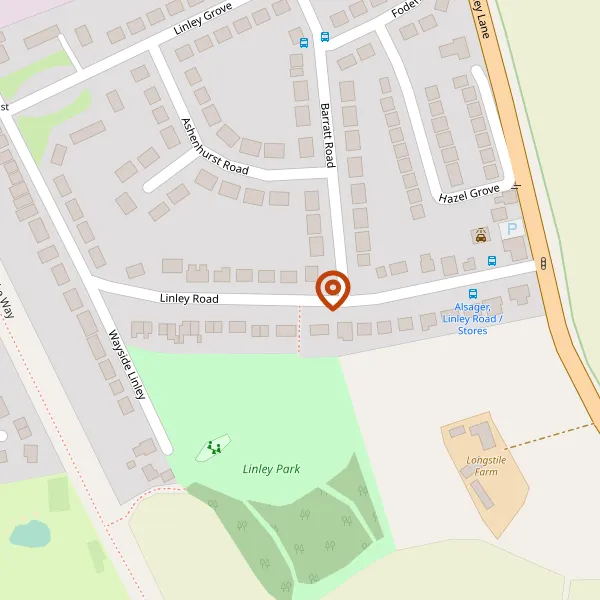 Map showing approximate location: 87, Linley Road, Alsager, ST7 2QF