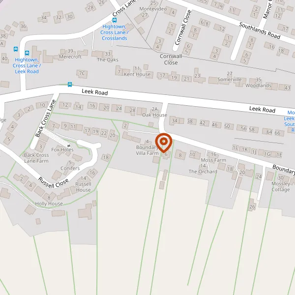 Map showing approximate location: Boundary Villa Farm, 4, Boundary Lane, Congleton, Congleton, Cheshire, CW12 3HZ