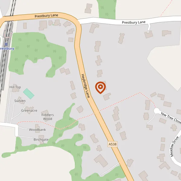 Map showing approximate location: Fawley House, 9, Heybridge Lane, Prestbury, Cheshire, SK10 4HD