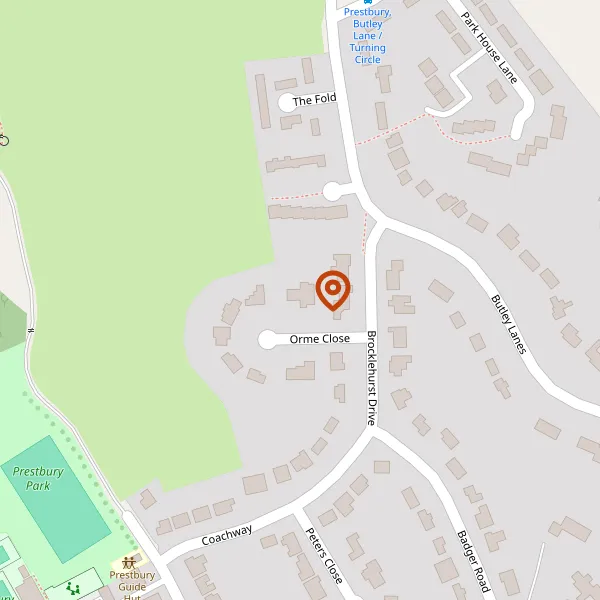 Map showing approximate location: 2, Orme Close, Prestbury, Cheshire, Sk10 4Je