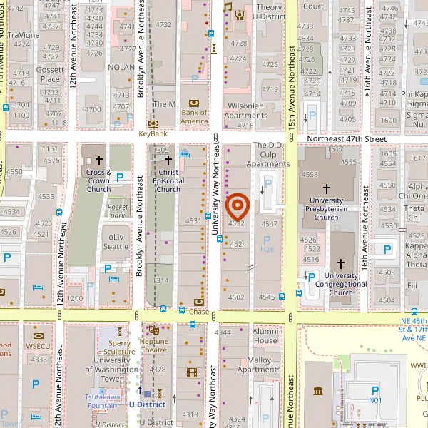 Map showing approximate location: Woodland Running From Weston Road, Parallel With University Way A5020