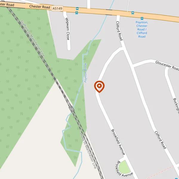 Map showing approximate location: 20, Brookfield Avenue, Poynton, Stockport, Cheshire, SK12 1HZ