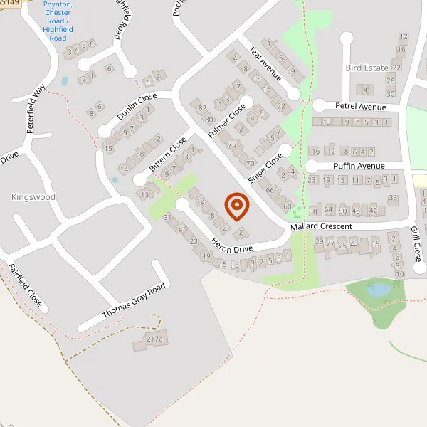 Map showing approximate location: 8, Heron Drive, Poynton, Stockport, Cheshire, SK12 1QR