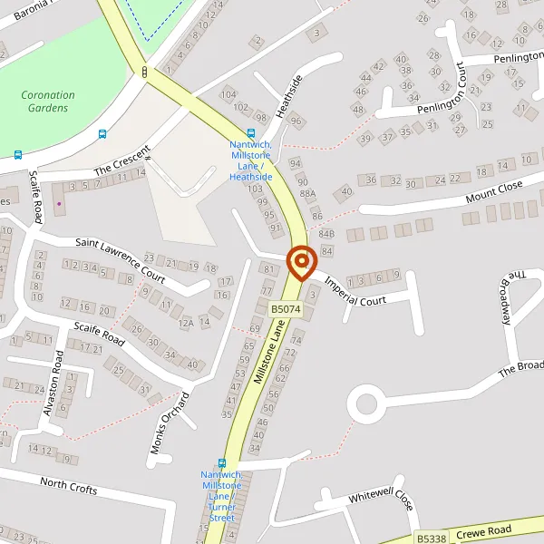 Map showing approximate location: 81, Millstone Lane, Nantwich, CW5 5PH