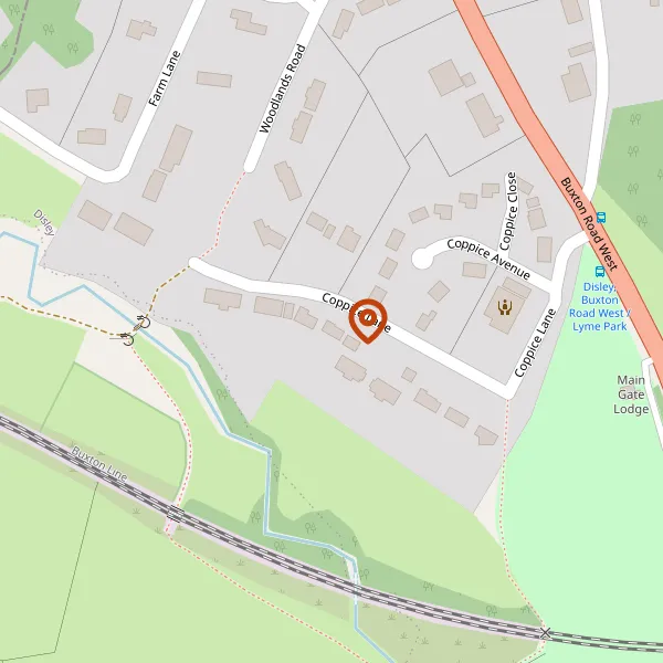 Map showing approximate location: Oak Tree Barn, Coppice Lane, Disley, SK12 2LT