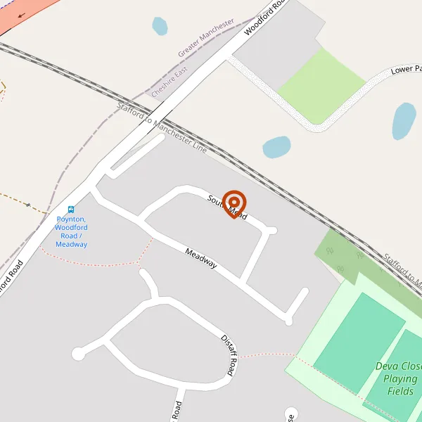 Map showing approximate location: 6, South Mead, Poynton, Stockport, Cheshire, SK12 1EB