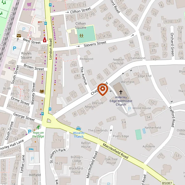 Map showing approximate location: Westfield, Chapel Road, Alderley Edge, Wilmslow, Cheshire, SK9 7DU