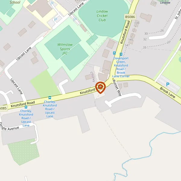 Map showing approximate location: 86, Knutsford Road, Alderley Edge, SK9 7SF