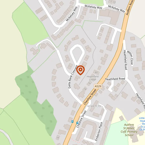 Map showing approximate location: Peace And Quiet, Daisy Bank Crescent, Audlem, Crewe, Cheshire, CW3 0HD