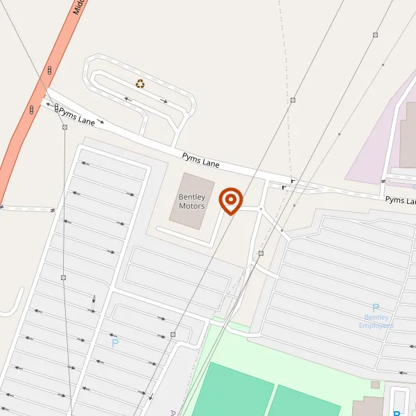 Map showing approximate location: Bentley Motors Limited, Pyms Lane, Crewe, CW1 3PL