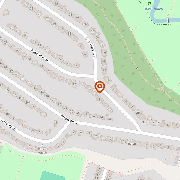 Map showing approximate location: 1, Carrwood Road, Wilmslow, Cheshire, SK9 5DJ