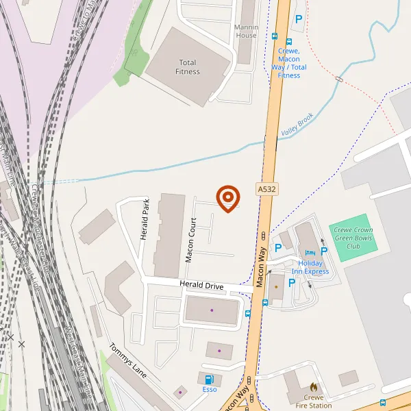 Map showing approximate location: Macon Court, Unit 19, Herald Drive, Crewe, Cheshire East, CW1 6EA