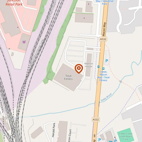 Map showing approximate location: Total Fitness, Macon Way, Crewe, CW1 6DG