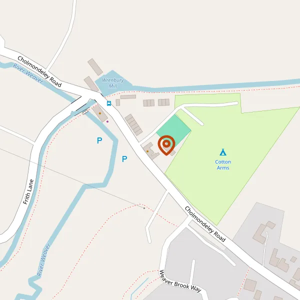 Map showing approximate location: Cotton Arms, Cholmondeley Road, Wrenbury, CW5 8HG