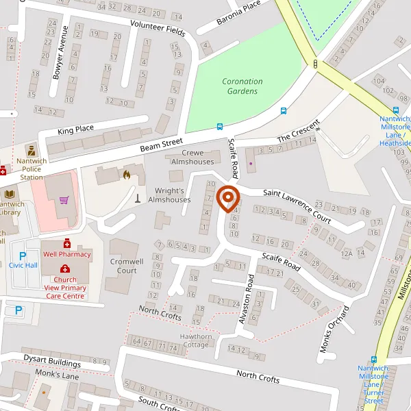 Map showing approximate location: Cromwell House, East View, Scaife Road, Nantwich, CW5 5NB