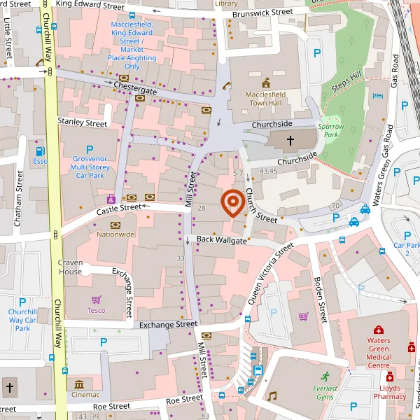 Map showing approximate location: 18-22, Mill Street, Macclesfield, Macclesfield, Cheshire, SK11 6LY