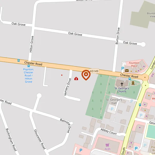 Map showing approximate location: Ash Lodge, Chester Road, Poynton, SK12 1EU