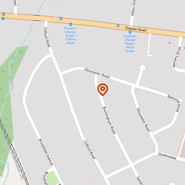 Map showing approximate location: 31, Buckingham Road, Poynton, Stockport, Cheshire, SK12 1JH