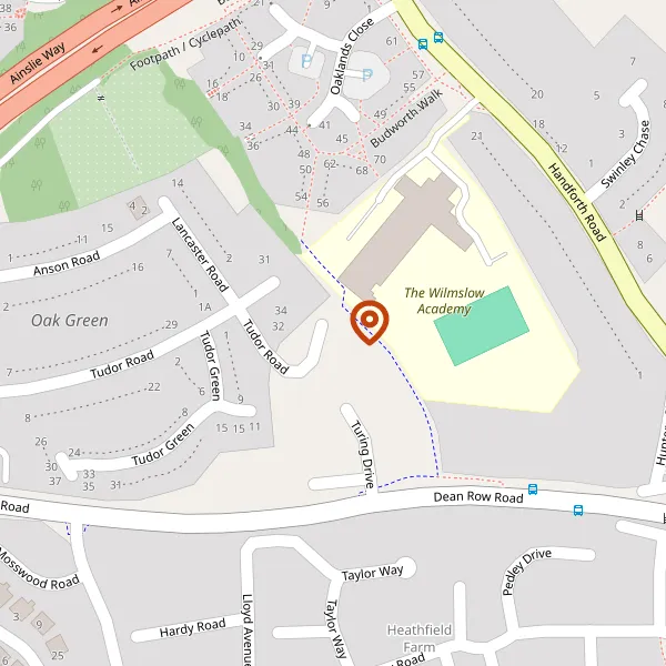 Map showing approximate location: Footsteps Nursery, Tudor Road, Wilmslow, Wilmslow, Cheshire, SK9 2HB