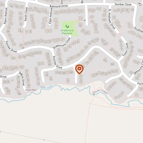 Map showing approximate location: 48, Portree Drive, Holmes Chapel, CW4 7JB