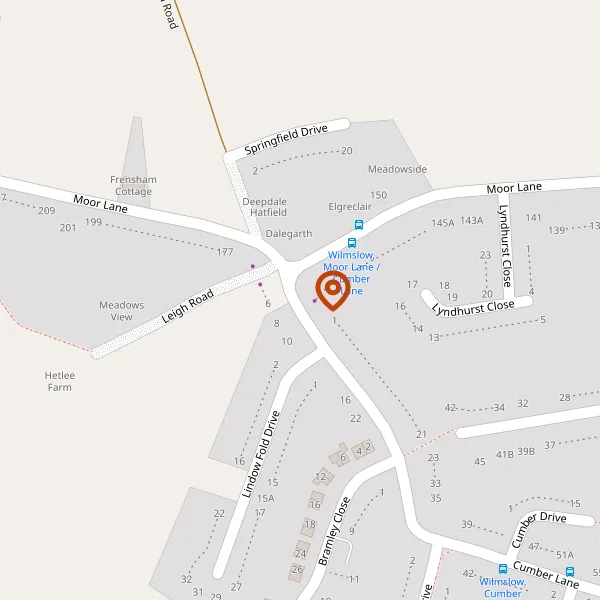 Map showing approximate location: 1, Cumber Lane, Wilmslow, Cheshire, SK9 6DX