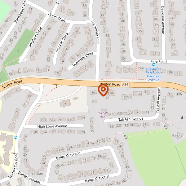 Map showing approximate location: Land To The Rear Of 80, Buxton Road, Congleton, Cheshire, CW12 2DY