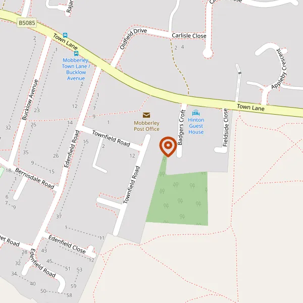 Map showing approximate location: 17, Townfield Road, Mobberley, WA16 7HG