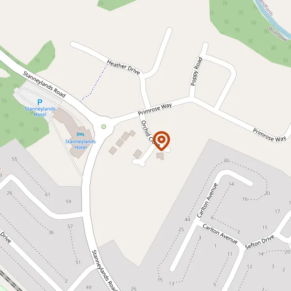 Map showing approximate location: 12, Orchid Close, Wilmslow, SK9 4FY