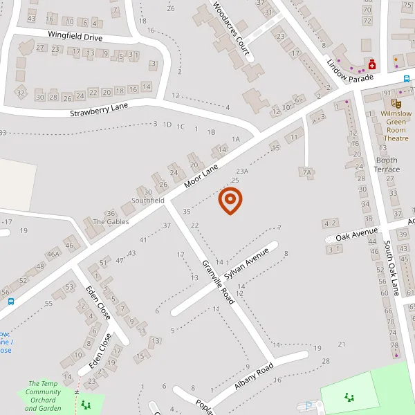 Map showing approximate location: 33, Moor Lane, Wilmslow, Cheshire, SK9 6AW